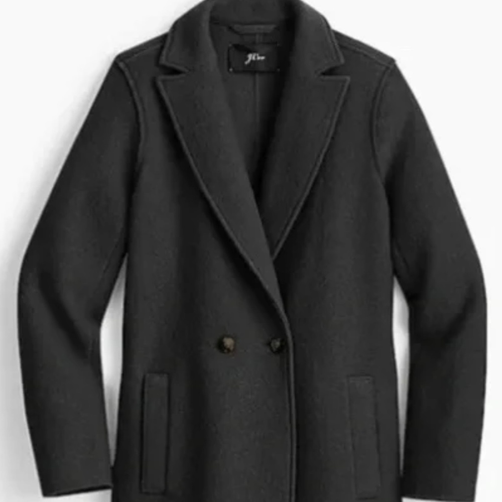 JCrew Daphne topcoat in Italian boiled wool 10p black